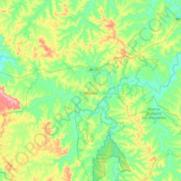 Topografische Karte Imbituva, Höhe, Relief
