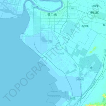 Topografische Karte 西市区, Höhe, Relief