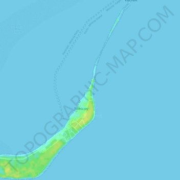 Topografische Karte Minicoy Island, Höhe, Relief