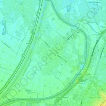 Topografische Karte Diepoldsau, Höhe, Relief