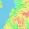 Topografische Karte South Ayrshire, Höhe, Relief