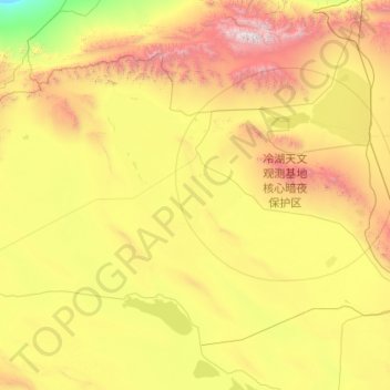 Topografische Karte 冷湖镇, Höhe, Relief