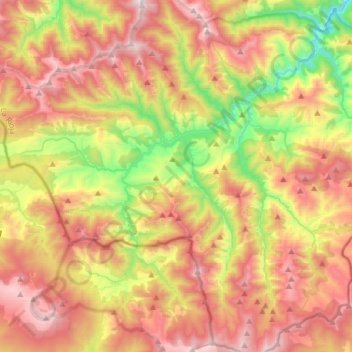 Topografische Karte Mansilla de la Sierra, Höhe, Relief