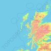 Topografische Karte Hebrides, Höhe, Relief