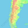 Topografische Karte Patagonia, Höhe, Relief
