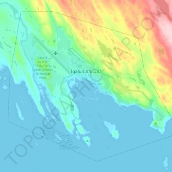 Topografische Karte Iqaluit, Höhe, Relief