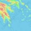Topografische Karte Region Attika, Höhe, Relief