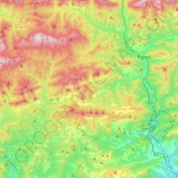 Topografische Karte les Llosses, Höhe, Relief