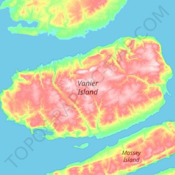 Topografische Karte Île Vanier, Höhe, Relief