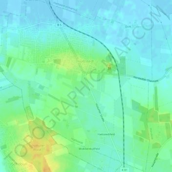 Topografische Karte Hattstedt, Höhe, Relief