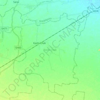 Topografische Karte Kashi Chak, Höhe, Relief