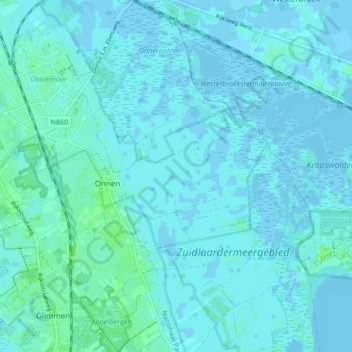 Topografische Karte Onnen, Höhe, Relief