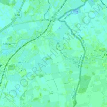 Topografische Karte Holtheme, Höhe, Relief