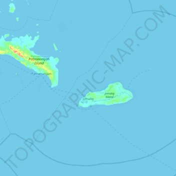 Topografische Karte Jomalig, Höhe, Relief