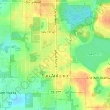 Topografische Karte San Antonio, Höhe, Relief