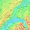 Topografische Karte Waadt, Höhe, Relief