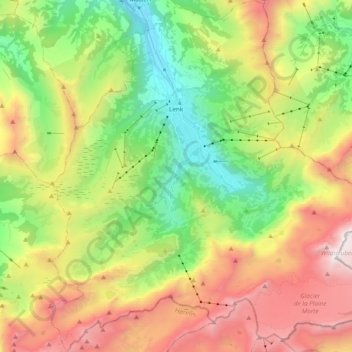 Topografische Karte Lenk, Höhe, Relief