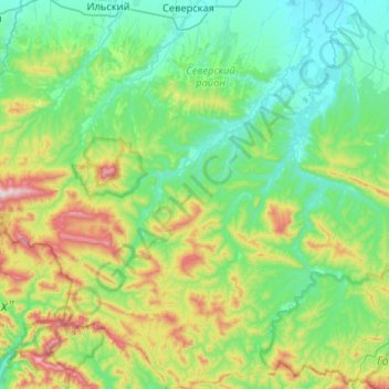 Topografische Karte Смоленское сельское поселение, Höhe, Relief
