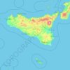Topografische Karte Sizilien, Höhe, Relief