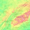 Topografische Karte East Tennessee, Höhe, Relief