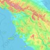 Topografische Karte Toskana, Höhe, Relief
