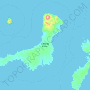 Topografische Karte Kanaga Island, Höhe, Relief
