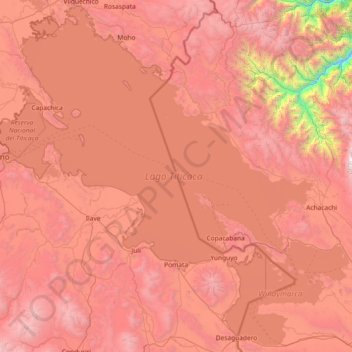 Topografische Karte Titicacasee, Höhe, Relief