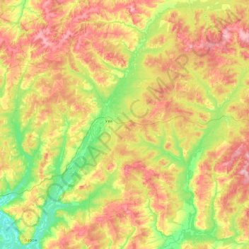 Topografische Karte Ува, Höhe, Relief