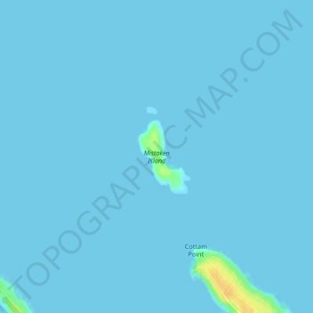Topografische Karte Mistaken Island, Höhe, Relief