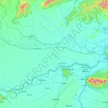 Topografische Karte Смидовичский район, Höhe, Relief