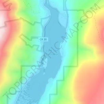 Topografische Karte Lake San Cristobal, Höhe, Relief