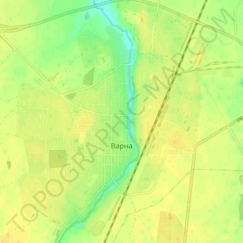 Topografische Karte Варна, Höhe, Relief