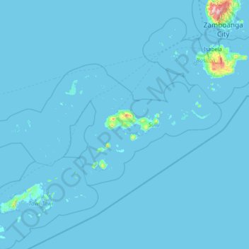 Topografische Karte Sulu, Höhe, Relief
