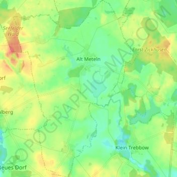Topografische Karte Alt Meteln, Höhe, Relief