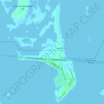 Topografische Karte Summerland Key, Höhe, Relief