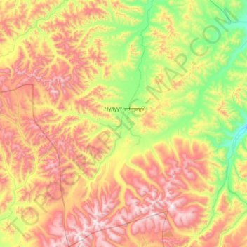 Topografische Karte Chuluut, Höhe, Relief