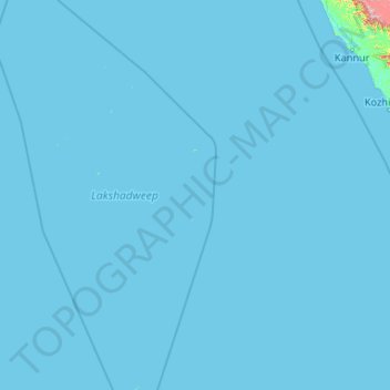 Topografische Karte Lakshadweep, Höhe, Relief