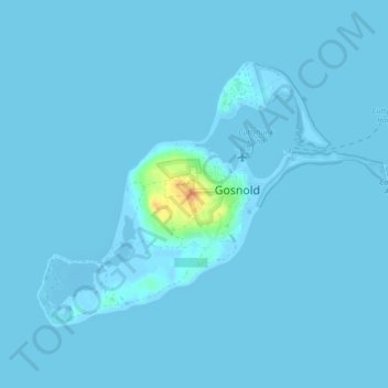 Topografische Karte Cuttyhunk Island, Höhe, Relief