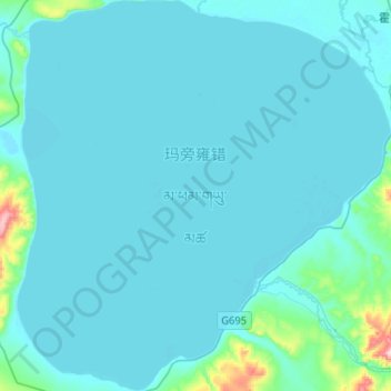 Topografische Karte མ་ཕམ་གཡུ་མཚ (玛旁雍错), Höhe, Relief