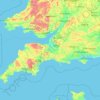 Topografische Karte South West England, Höhe, Relief