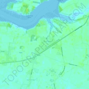 Topografische Karte Birdham, Höhe, Relief