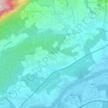 Topografische Karte Riedholz, Höhe, Relief