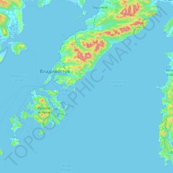 Topografische Karte Владивостокский городской округ, Höhe, Relief