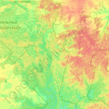 Topografische Karte Бусаевское сельское поселение, Höhe, Relief