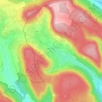 Topografische Karte Ippingen, Höhe, Relief
