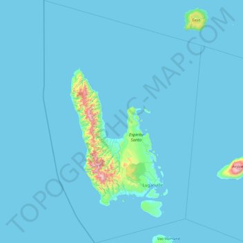 Topografische Karte Sanma, Höhe, Relief