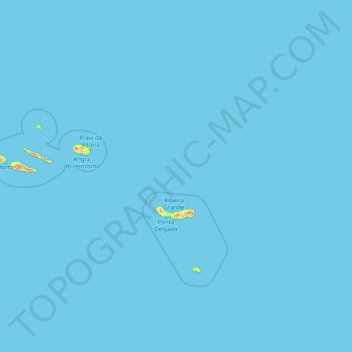 Topografische Karte Azoren, Höhe, Relief