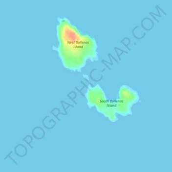 Topografische Karte Ballenas Islands, Höhe, Relief