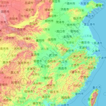Topografische Karte 长江, Höhe, Relief