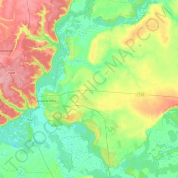 Topografische Karte Чигоракский территориальный отдел, Höhe, Relief